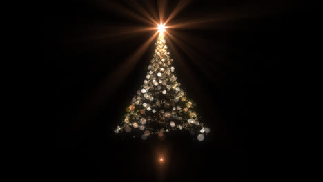 Sendero-Brillante-Formando-Animación-De-árbol-De-Navidad-Con-Luz-Y-Partículas-Con-Fondo-Negro
